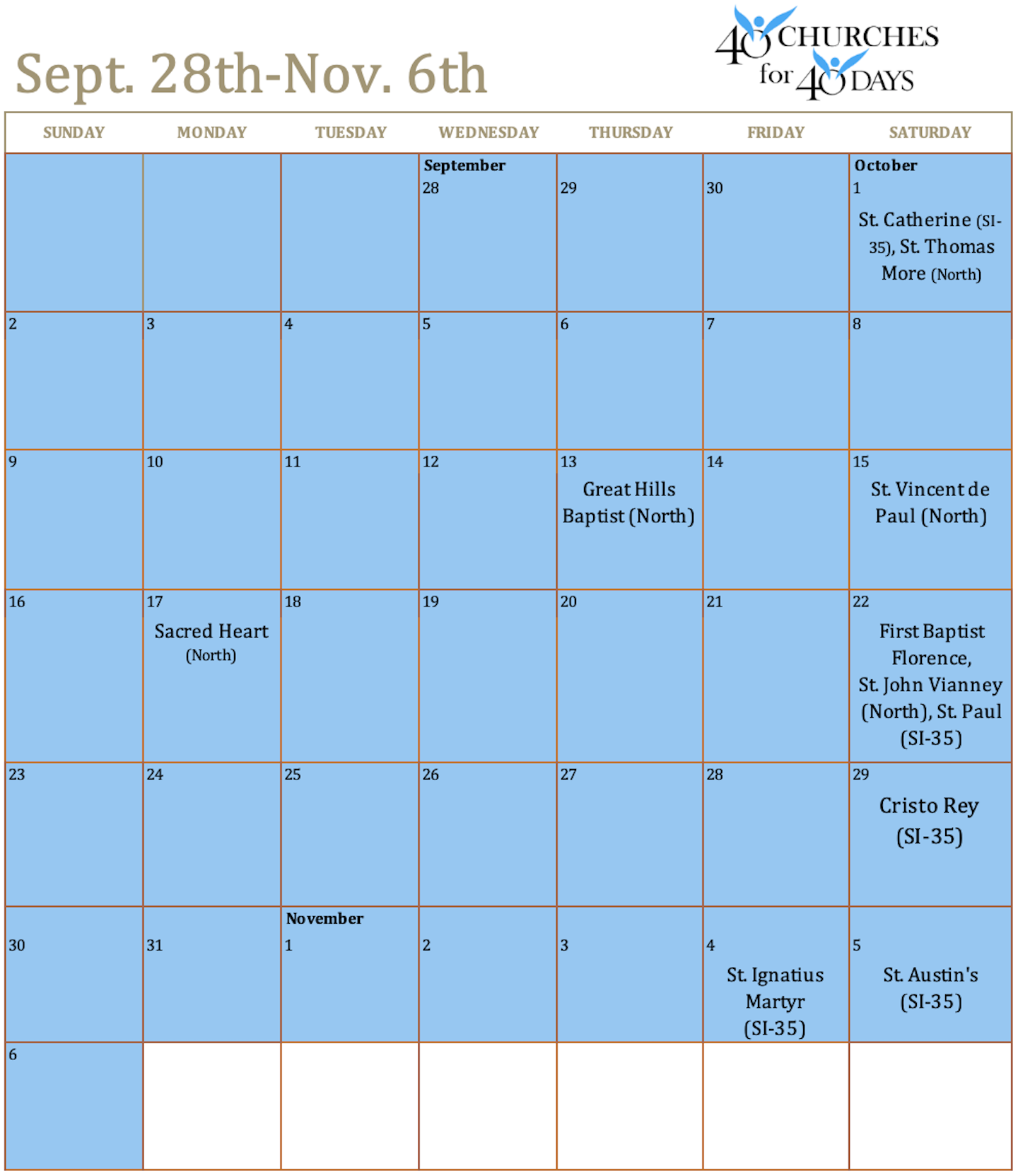 40C40D calendar screenshot